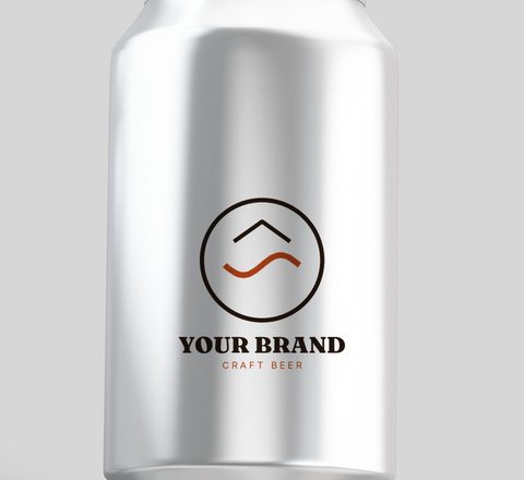 Aluminum can with a sample “YOUR BRAND” logo